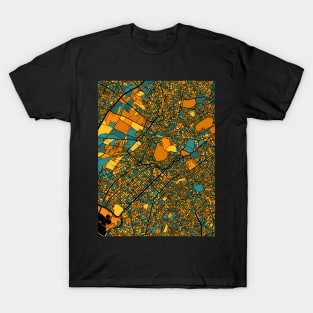 Athens Map Pattern in Orange & Teal T-Shirt